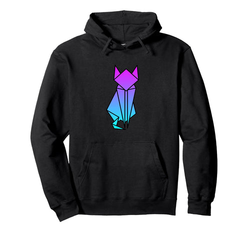 Cat Origami Vaporwave Aesthetic Hoodie - Casual Everyday Wear Men Women - T-Shirt, Sweatshirt, Hoodie