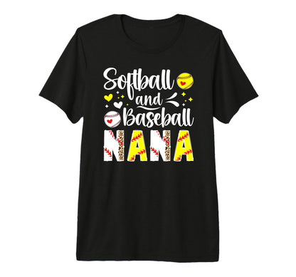Softball Baseball Nana Grandma T-Shirt - Streetwear Style for Adults - T-Shirt, Sweatshirt, Hoodie