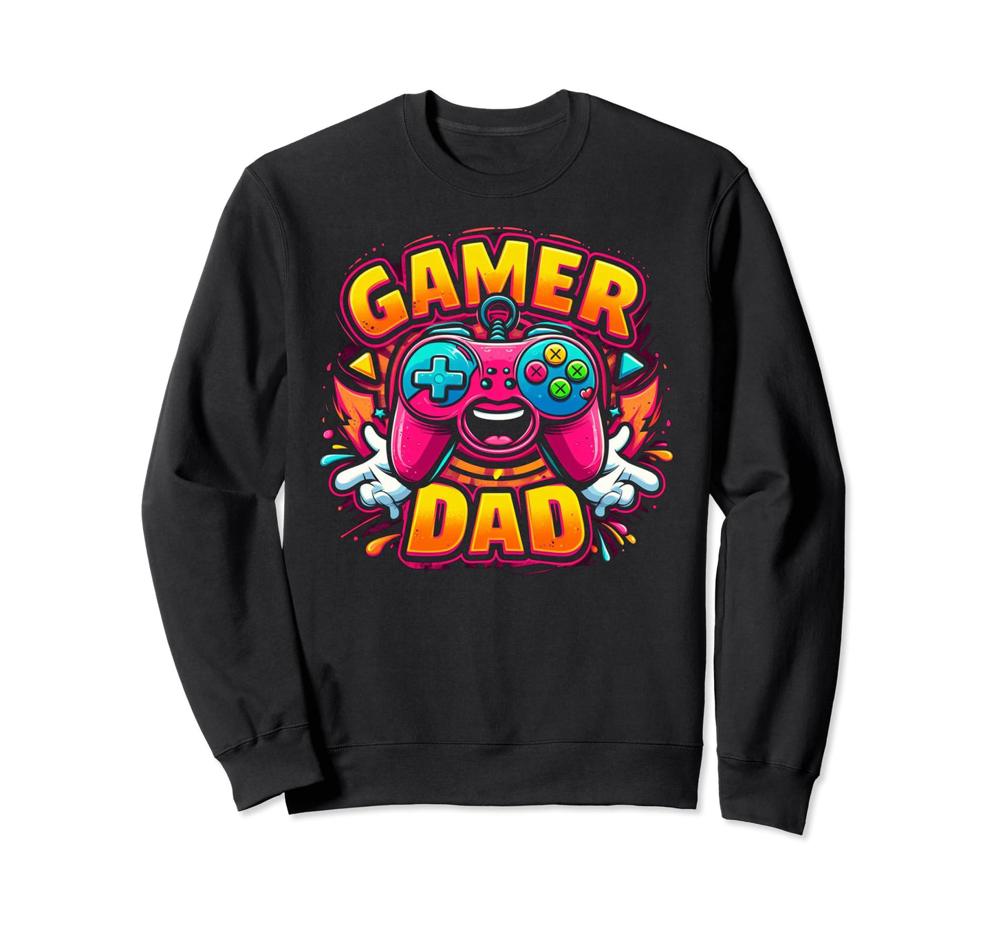 Gamer Dad Game Controller Gaming Sweatshirt - Trendy Graphic for Adults - T-Shirt, Sweatshirt, Hoodie