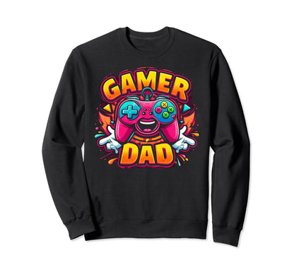 Gamer Dad Game Controller Gaming Sweatshirt - Trendy Graphic for Adults - T-Shirt, Sweatshirt, Hoodie