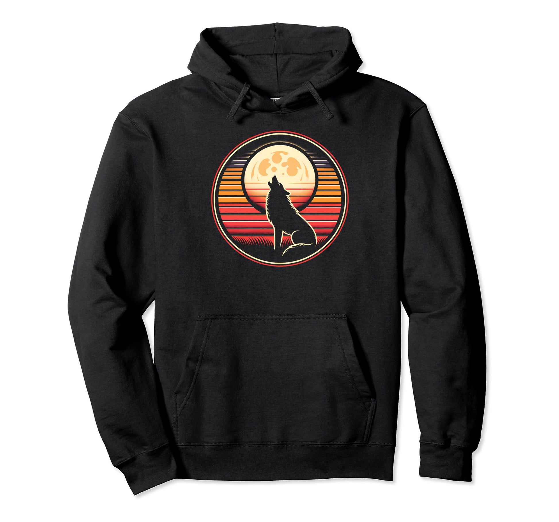 Therian Pride Month Sunset Howling Wolf Hoodie - Trendy Graphic Men Women - T-Shirt, Sweatshirt, Hoodie