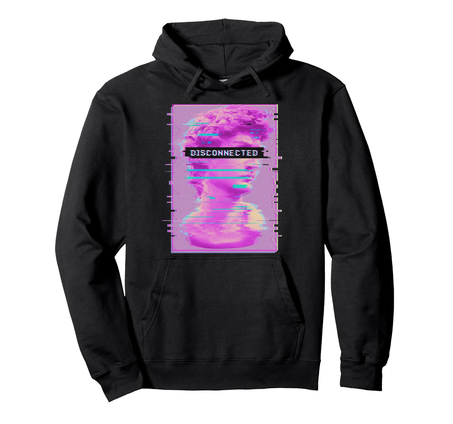David Statue Disconnected Glitch Hoodie - Casual Everyday Wear Men Women - T-Shirt, Sweatshirt, Hoodie