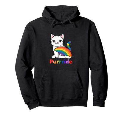 Cat Lovers Pride Month Purrride Hoodie - Casual Everyday Wear for Adults - T-Shirt, Sweatshirt, Hoodie