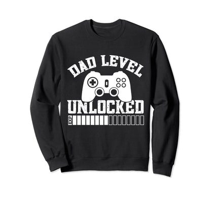 Funny Gamer Dad Dad Level Unlocked Sweatshirt - Graphic Print for Adults - T-Shirt, Sweatshirt, Hoodie