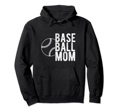 Baseball Mom Sport Athlete Family Hoodie - Minimalist Print for Adults - T-Shirt, Sweatshirt, Hoodie