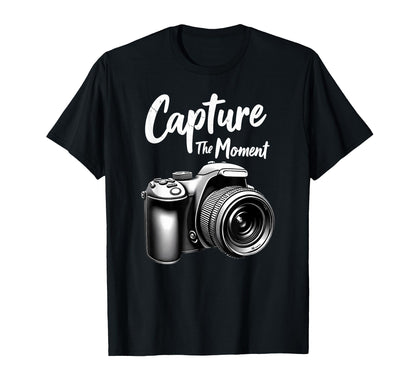 Capture Moment Camera Photography T-Shirt - Trendy Graphic for Adults - T-Shirt, Sweatshirt, Hoodie