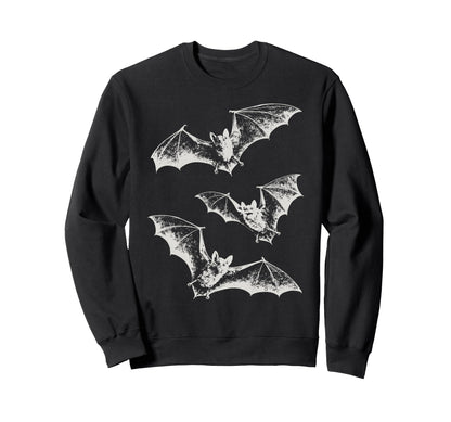 Three Bats Y2K 90S Gothic Grunge Sweatshirt - Aesthetic Graphic Men Women - T-Shirt, Sweatshirt, Hoodie