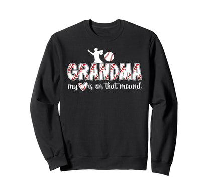 Proud Baseball Pitcher Grandma Baseball Sweatshirt - Trendy Graphic Unisex - T-Shirt, Sweatshirt, Hoodie
