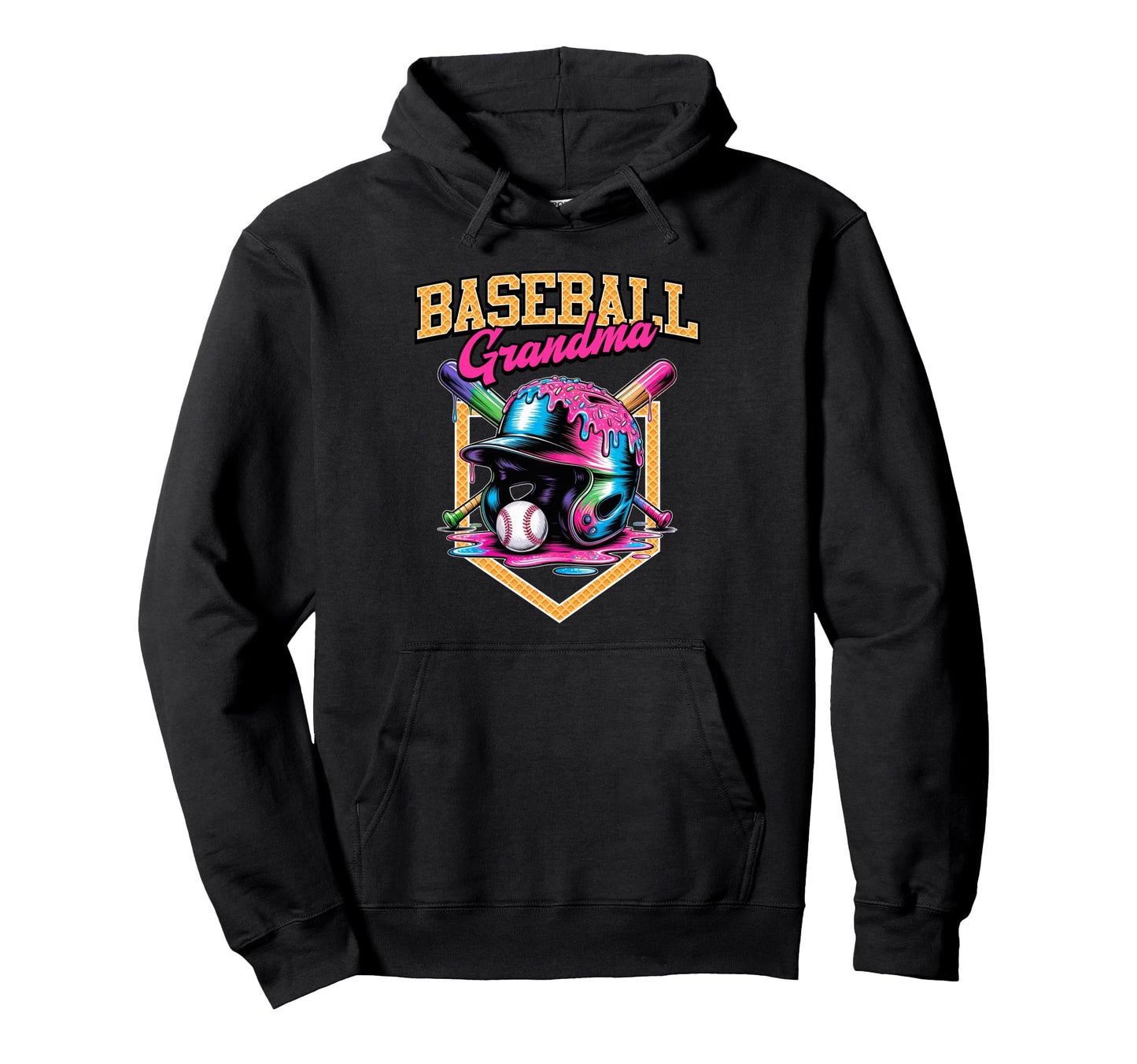 Baseball Grandma Tie Dye Baseball Drip Hoodie - Trendy Graphic Men Women - T-Shirt, Sweatshirt, Hoodie