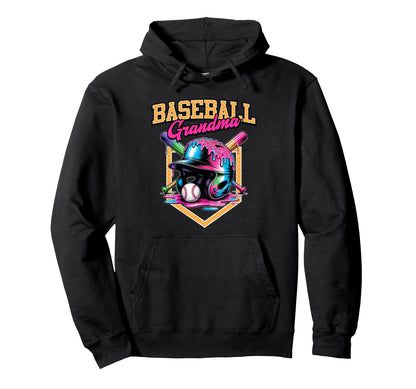 Baseball Grandma Tie Dye Baseball Drip Hoodie - Trendy Graphic Men Women - T-Shirt, Sweatshirt, Hoodie