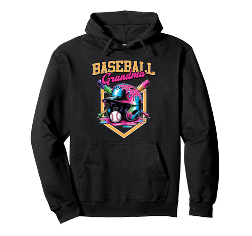 Baseball Grandma Tie Dye Baseball Drip Hoodie - Trendy Graphic Men Women - T-Shirt, Sweatshirt, Hoodie