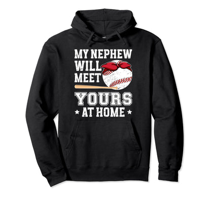 My Nephew Baseball Aunt Baseball Hoodie - Aesthetic Graphic Men Women - T-Shirt, Sweatshirt, Hoodie