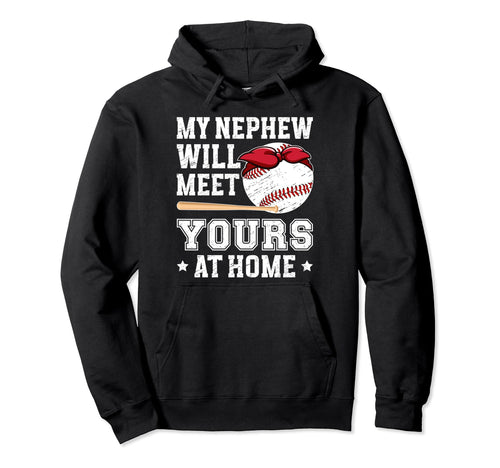 My Nephew Baseball Aunt Baseball Hoodie - Aesthetic Graphic Men Women - T-Shirt, Sweatshirt, Hoodie