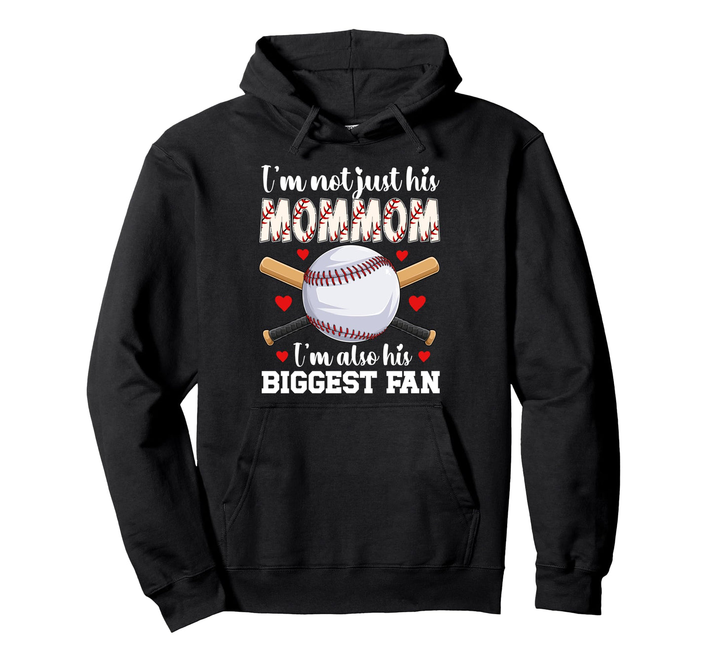 His Biggest Fan Baseball Mommom Baseball Hoodie - Minimalist Print Unisex - T-Shirt, Sweatshirt, Hoodie