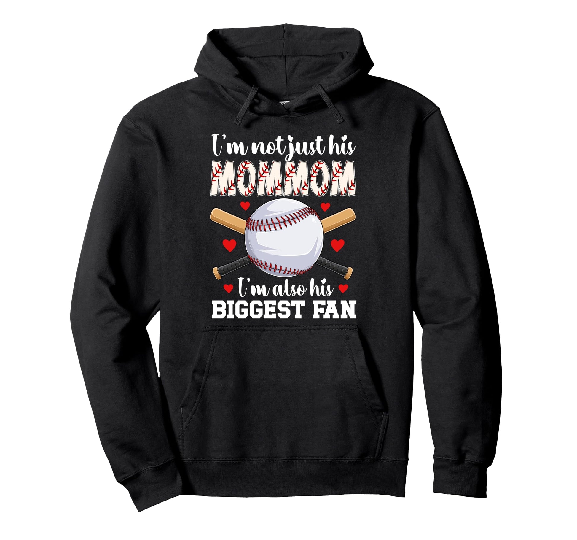 His Biggest Fan Baseball Mommom Baseball Hoodie - Minimalist Print Unisex - T-Shirt, Sweatshirt, Hoodie
