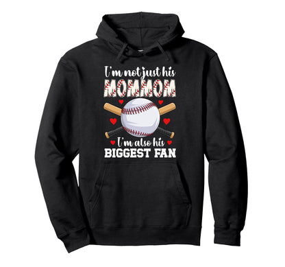 His Biggest Fan Baseball Mommom Baseball Hoodie - Minimalist Print Unisex - T-Shirt, Sweatshirt, Hoodie