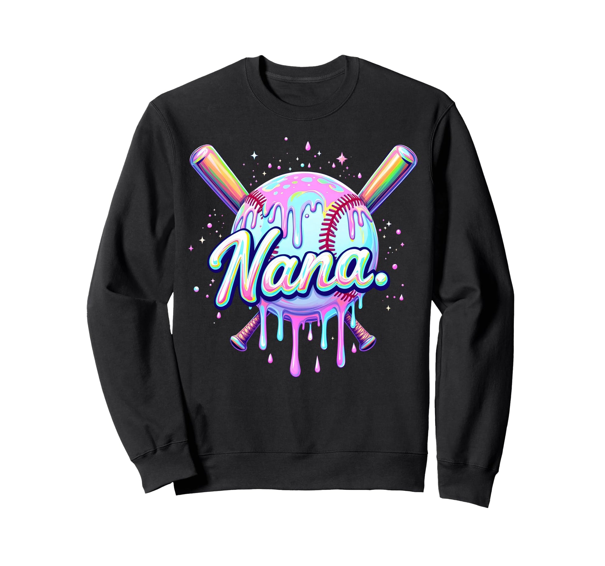 Baseball Drip Nana Tie Dye Sweatshirt - Novelty Apparel for Adults - T-Shirt, Sweatshirt, Hoodie
