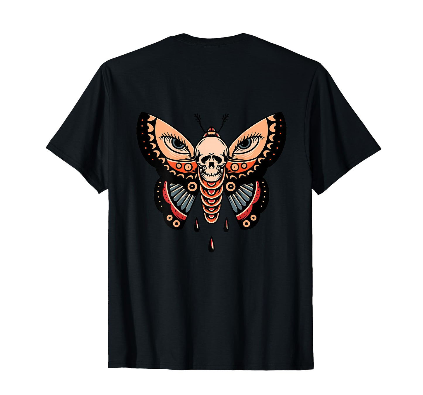 Skull Butterfly Backprint Sad Aesthetic T-Shirt - Graphic Print for Adults - T-Shirt, Sweatshirt, Hoodie