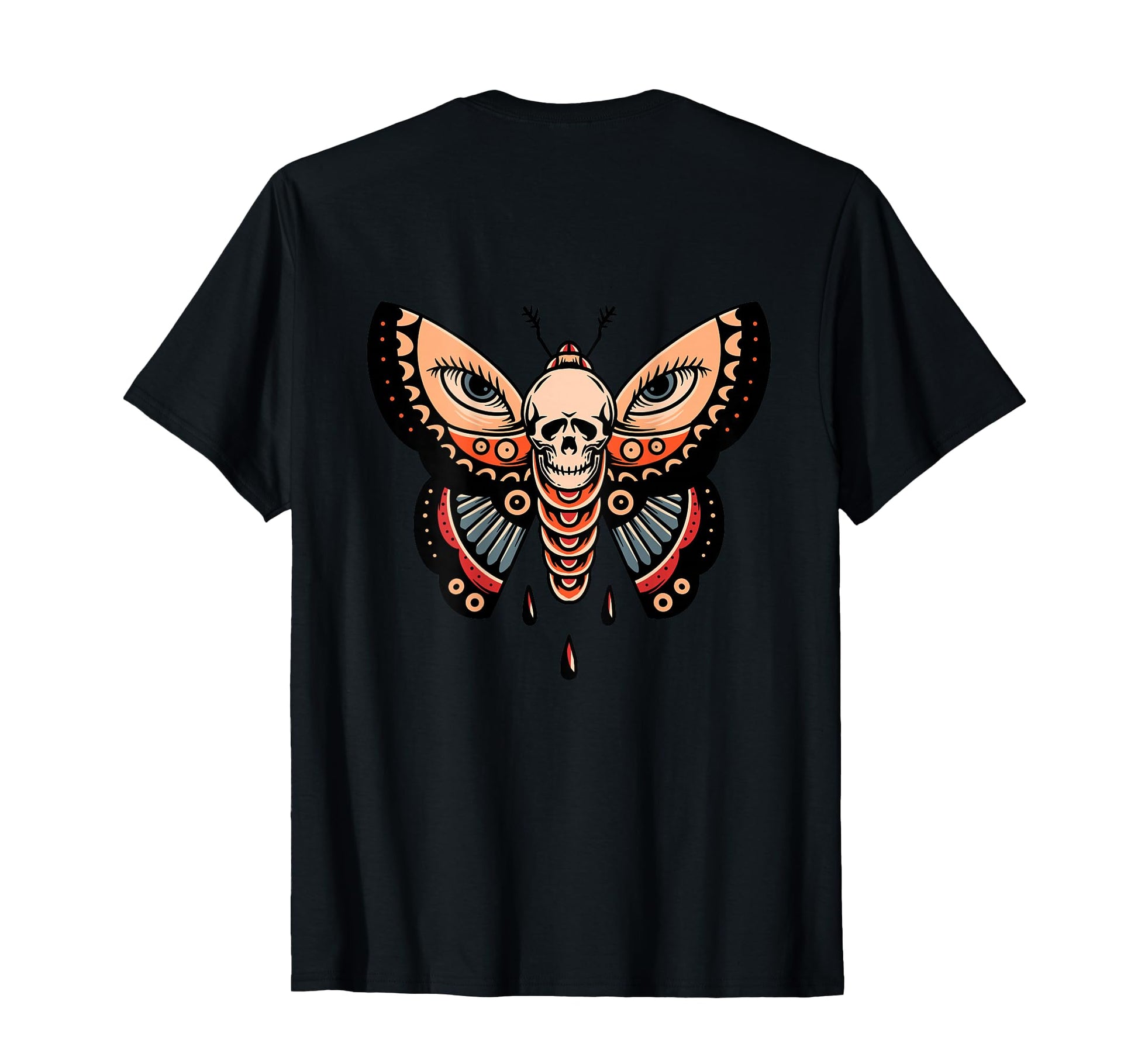 Skull Butterfly Backprint Sad Aesthetic T-Shirt - Graphic Print for Adults - T-Shirt, Sweatshirt, Hoodie
