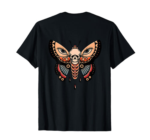 Skull Butterfly Backprint Sad Aesthetic T-Shirt - Graphic Print for Adults - T-Shirt, Sweatshirt, Hoodie