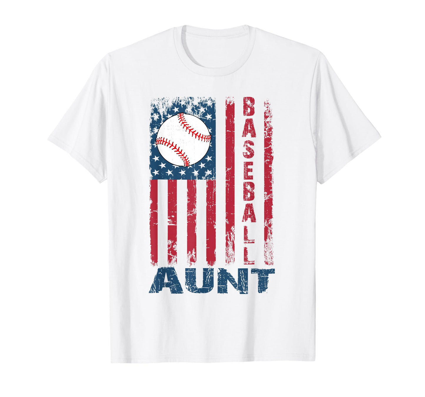 Baseball Aunt American Us Flag T-Shirt - Trendy Graphic for Adults - T-Shirt, Sweatshirt, Hoodie