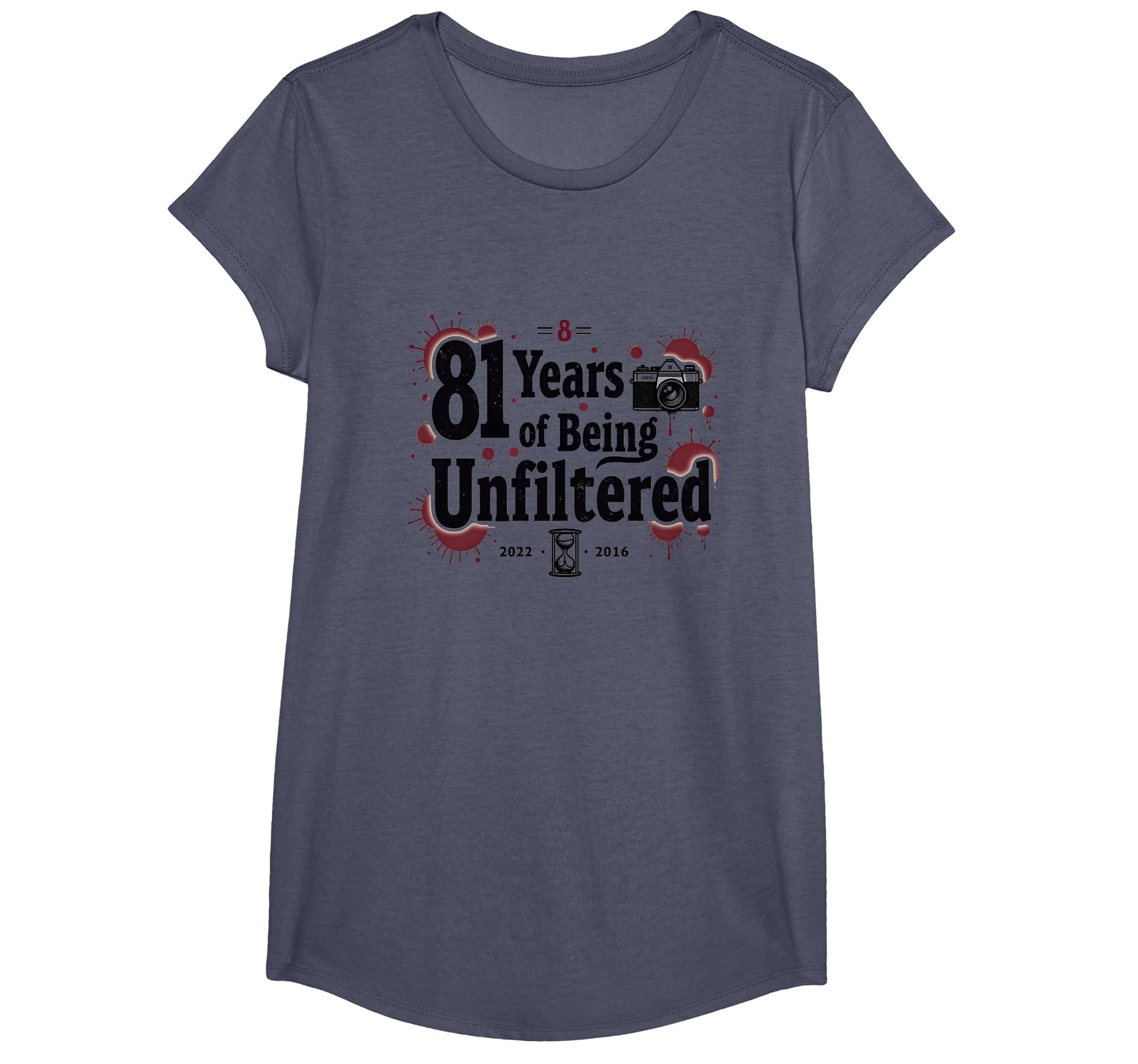 Birthday Gift 81 Years Unfiltered T-Shirt - Custom Art Print for Adults - T-Shirt, Sweatshirt, Hoodie