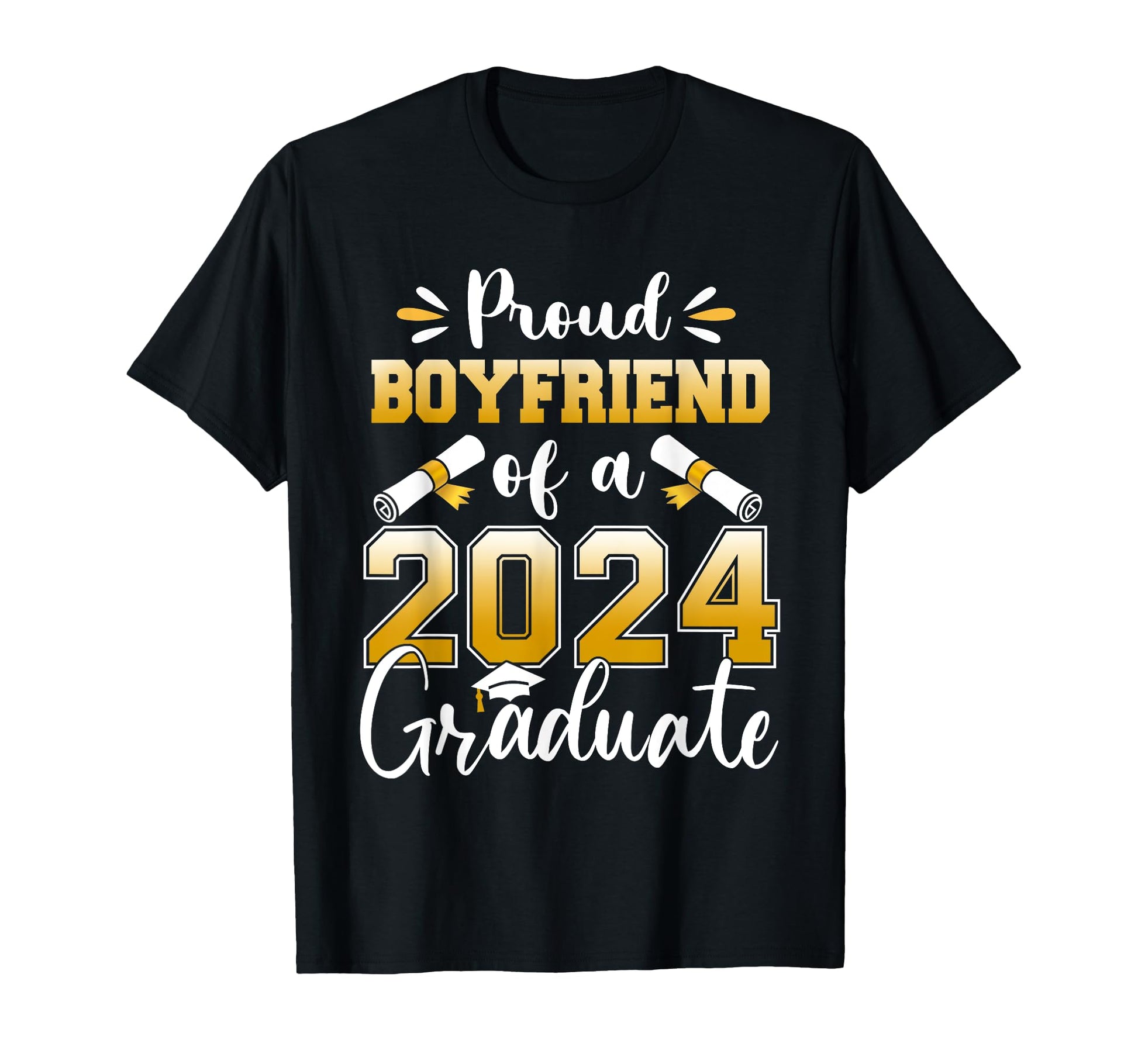 Senior 2024 Proud Boyfriend Class T-Shirt - Custom Art Print for Adults - T-Shirt, Sweatshirt, Hoodie