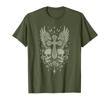 Emo Y2K Grunge Aesthetic Goth Skull T-Shirt - Custom Art Print Men Women - T-Shirt, Sweatshirt, Hoodie