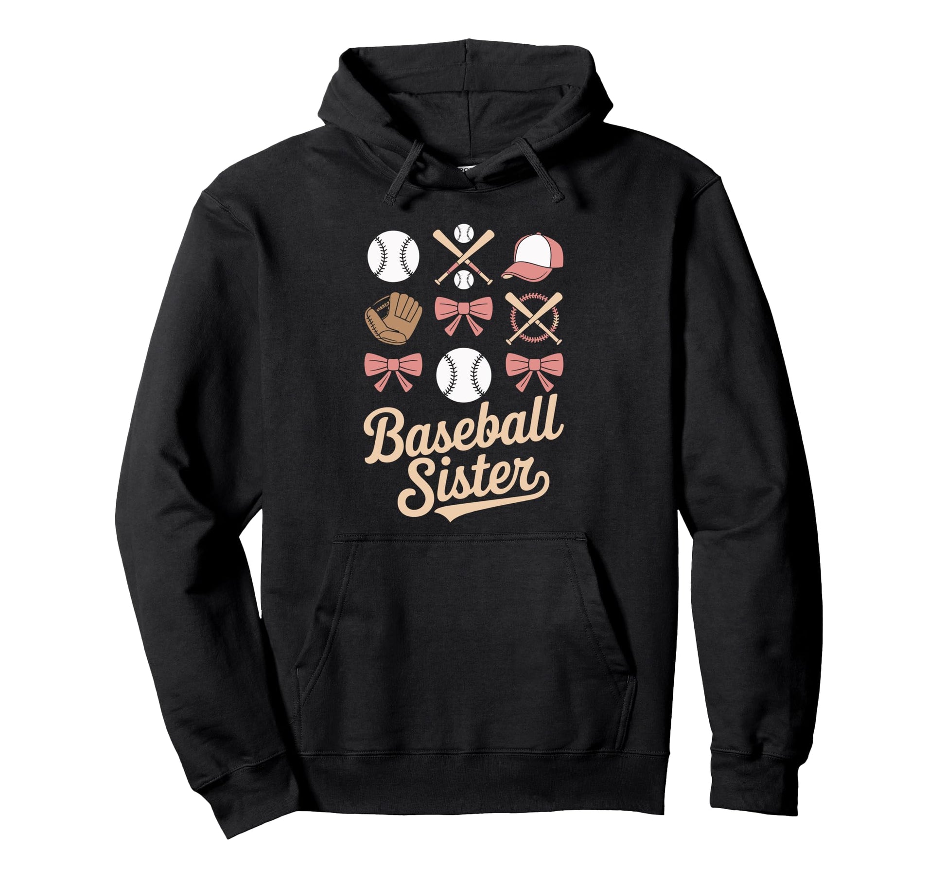 Baseball Sister Coquette Bows And Hoodie - Casual Everyday Wear Men Women - T-Shirt, Sweatshirt, Hoodie