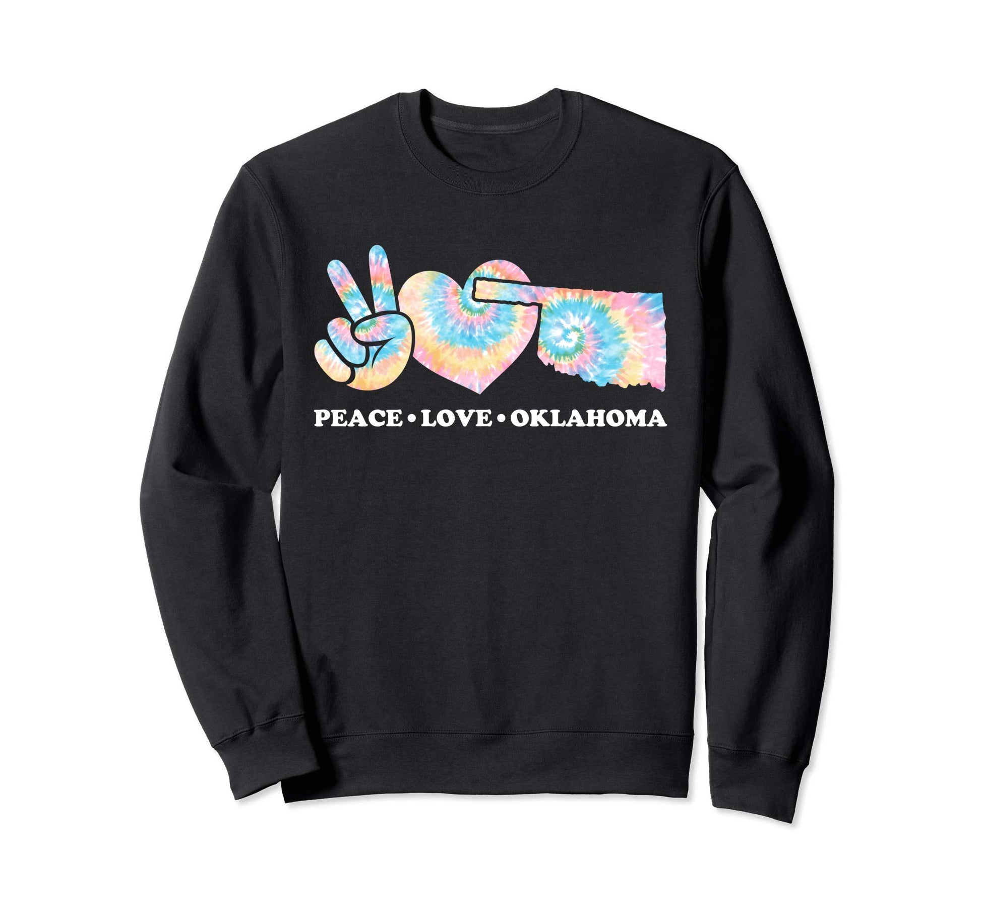 Tie Dye Oklahoma Hippie Gift Co Sweatshirt - Custom Art Print for Adults - T-Shirt, Sweatshirt, Hoodie