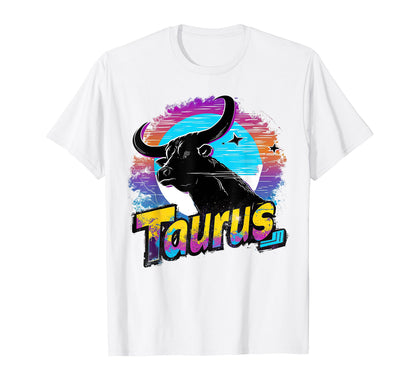 Taurus Zodiac Sign Vaporwave Aesthetic T-Shirt - Minimalist Print Unisex - T-Shirt, Sweatshirt, Hoodie