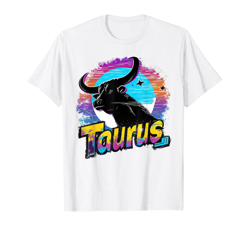 Taurus Zodiac Sign Vaporwave Aesthetic T-Shirt - Minimalist Print Unisex - T-Shirt, Sweatshirt, Hoodie
