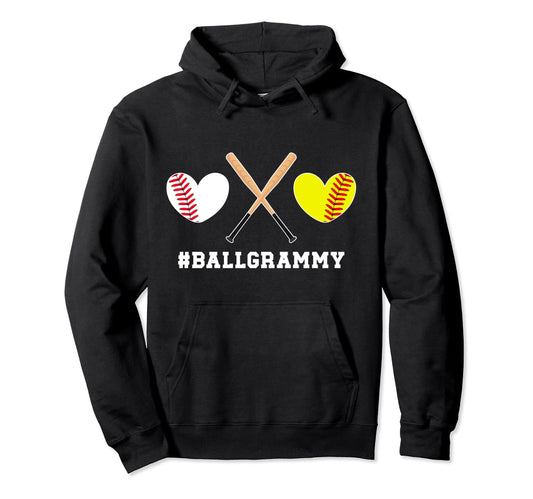Ball Grammy Softball Baseball Hoodie - Casual Everyday Wear Men Women - T-Shirt, Sweatshirt, Hoodie