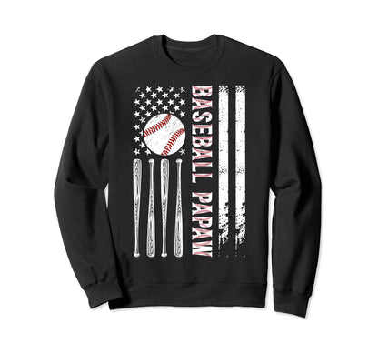 Baseball Papaw Baseball Player Sweatshirt - Minimalist Print Men Women - T-Shirt, Sweatshirt, Hoodie