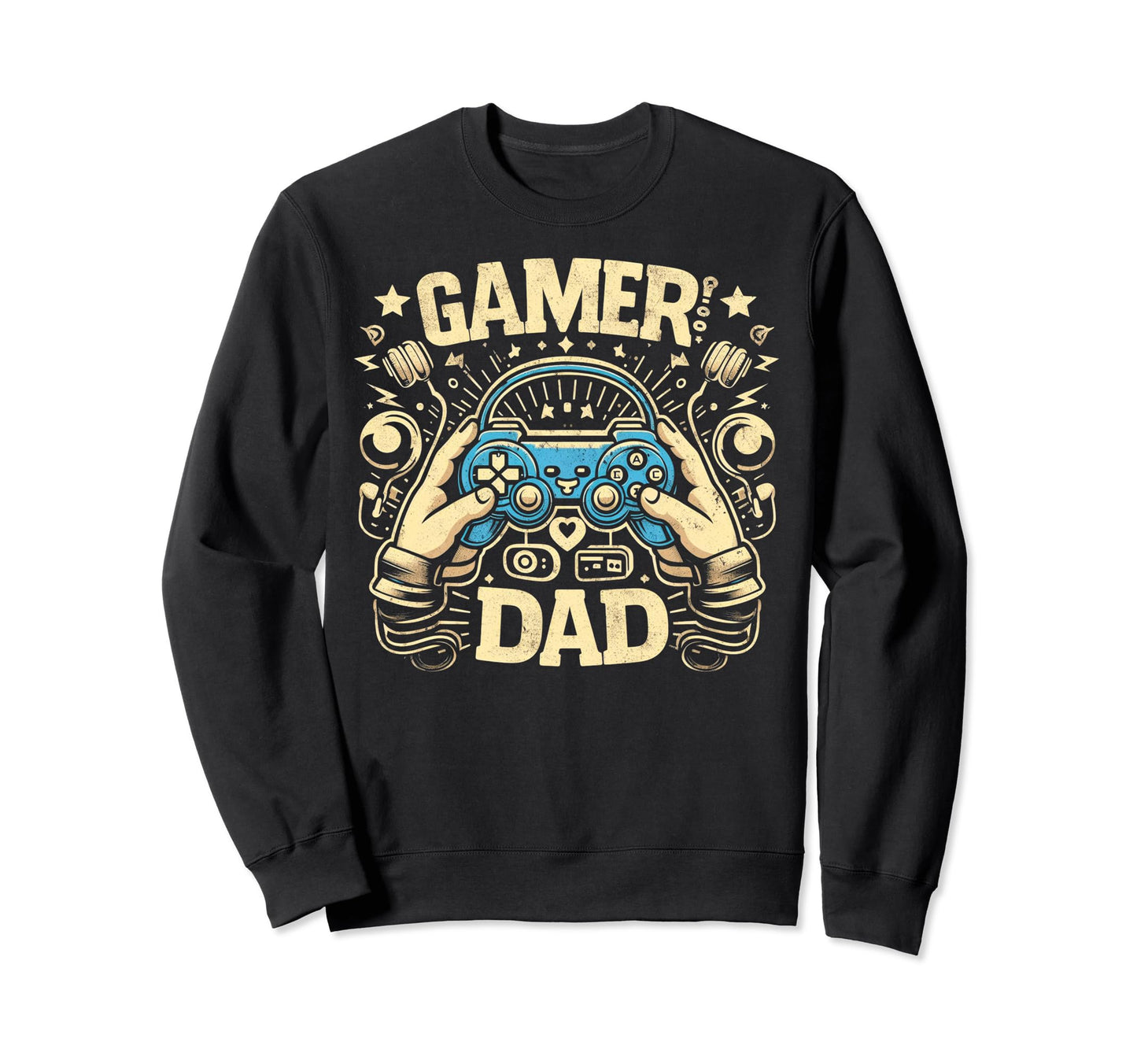Gamer Dad Game Controller Gaming Sweatshirt - Minimalist Print Men Women - T-Shirt, Sweatshirt, Hoodie