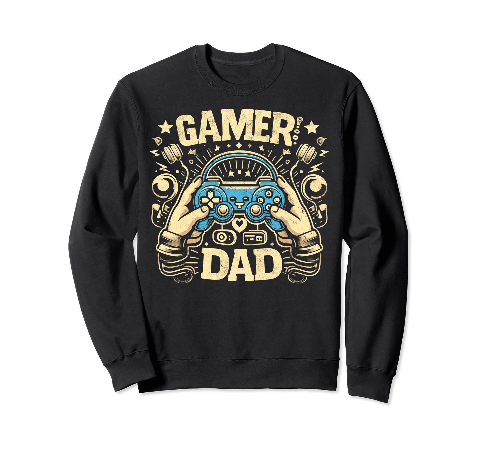 Gamer Dad Game Controller Gaming Sweatshirt - Minimalist Print Men Women - T-Shirt, Sweatshirt, Hoodie