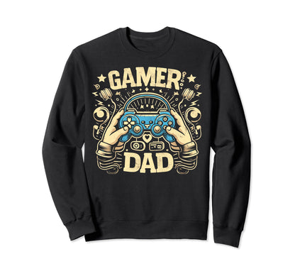 Gamer Dad Game Controller Gaming Sweatshirt - Minimalist Print Men Women - T-Shirt, Sweatshirt, Hoodie