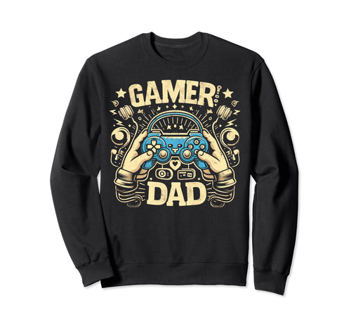 Gamer Dad Game Controller Gaming Sweatshirt - Minimalist Print Men Women - T-Shirt, Sweatshirt, Hoodie