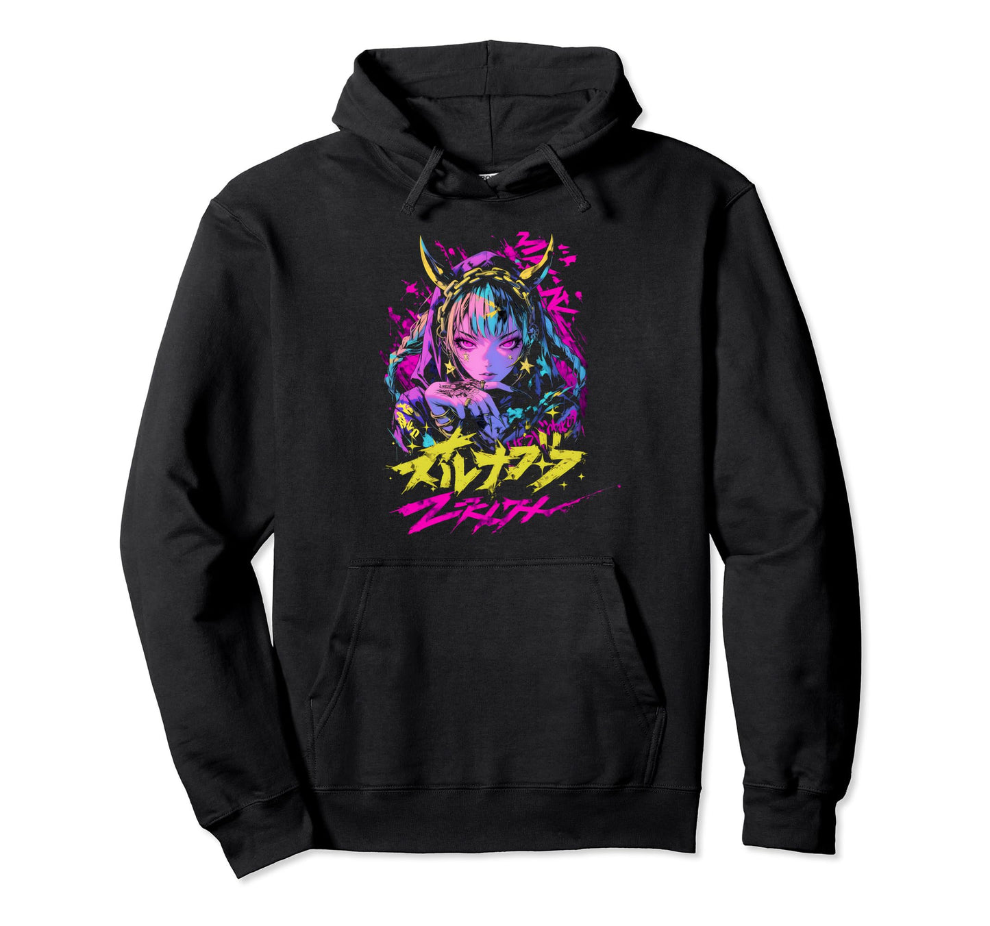 Goth Grunge Demon Anime Waifu Horror Alt Hoodie - Minimalist Print Unisex - T-Shirt, Sweatshirt, Hoodie