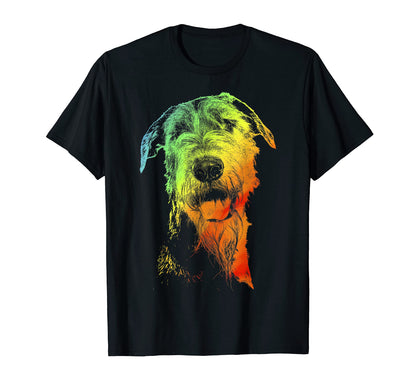 Irish Wolfhound Colorful Rainbow T-Shirt - Minimalist Print Unisex - T-Shirt, Sweatshirt, Hoodie