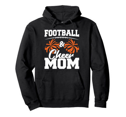 Football And Cheer Mom High School Hoodie - Minimalist Print for Adults - T-Shirt, Sweatshirt, Hoodie
