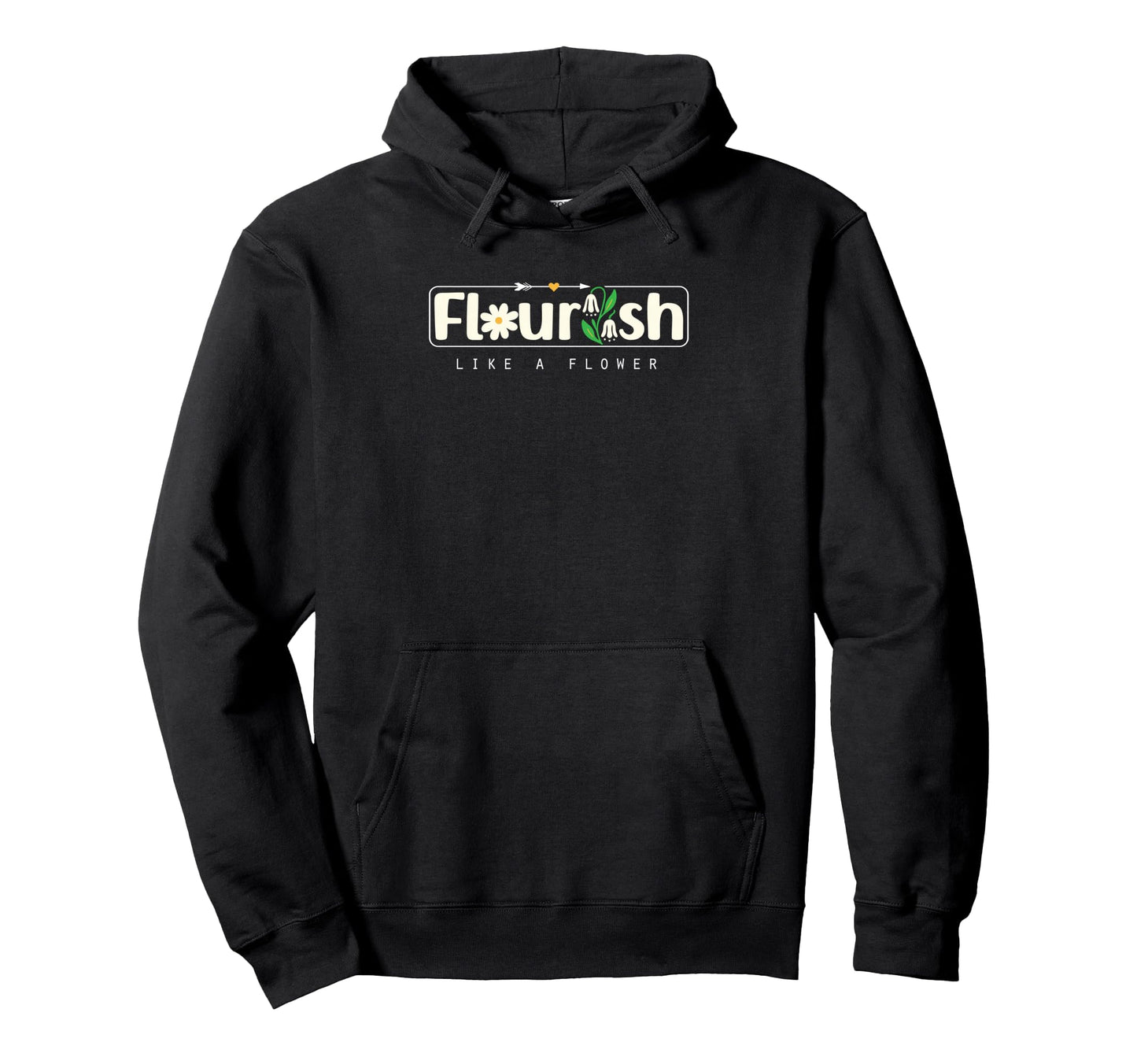 Flourish Like Flower Bible Verse Boho Hoodie - Unique Graphic Unisex - T-Shirt, Sweatshirt, Hoodie