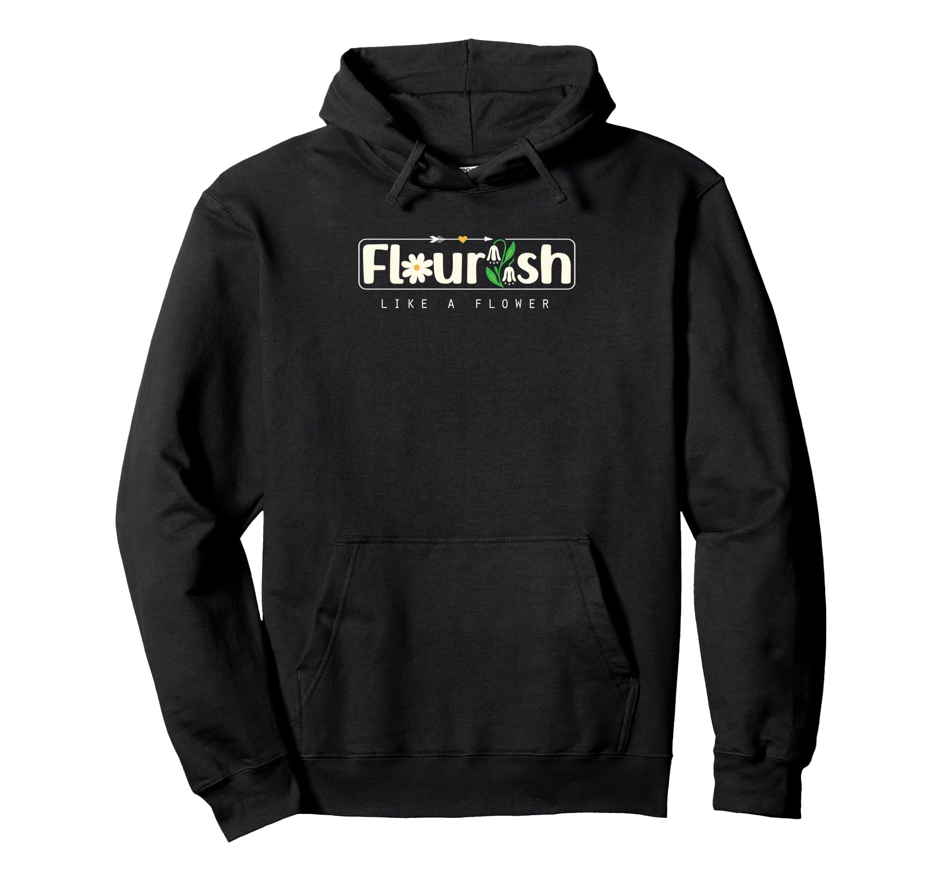 Flourish Like Flower Bible Verse Boho Hoodie - Unique Graphic Unisex - T-Shirt, Sweatshirt, Hoodie