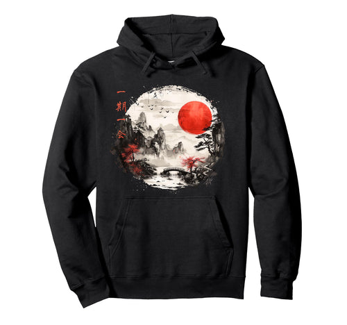 Japanese Temple Garden Vaporwave Hoodie - Streetwear Style for Adults - T-Shirt, Sweatshirt, Hoodie