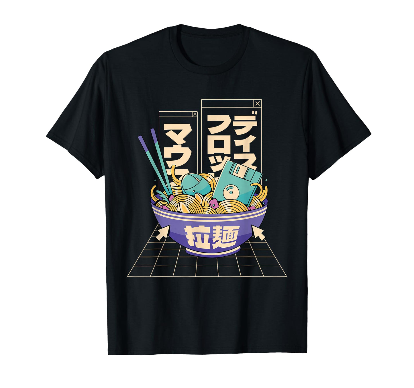 90S Tech Ramen Bowl Vaporwave Aesthetic T-Shirt - Trendy Graphic Men Women - T-Shirt, Sweatshirt, Hoodie