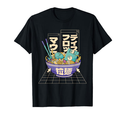 90S Tech Ramen Bowl Vaporwave Aesthetic T-Shirt - Trendy Graphic Men Women - T-Shirt, Sweatshirt, Hoodie