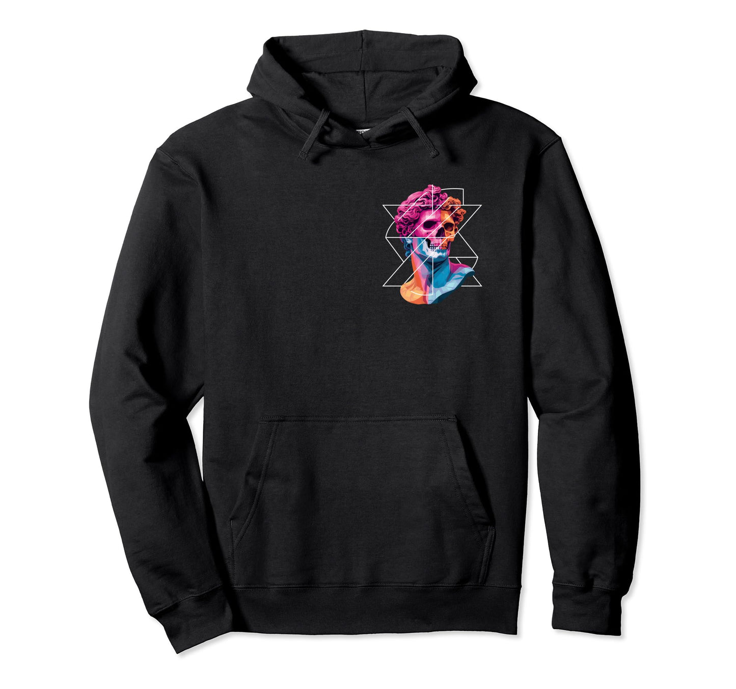 Statue David Bust Vaporwave Aesthetic Greek Hoodie - Unique Graphic Unisex - T-Shirt, Sweatshirt, Hoodie