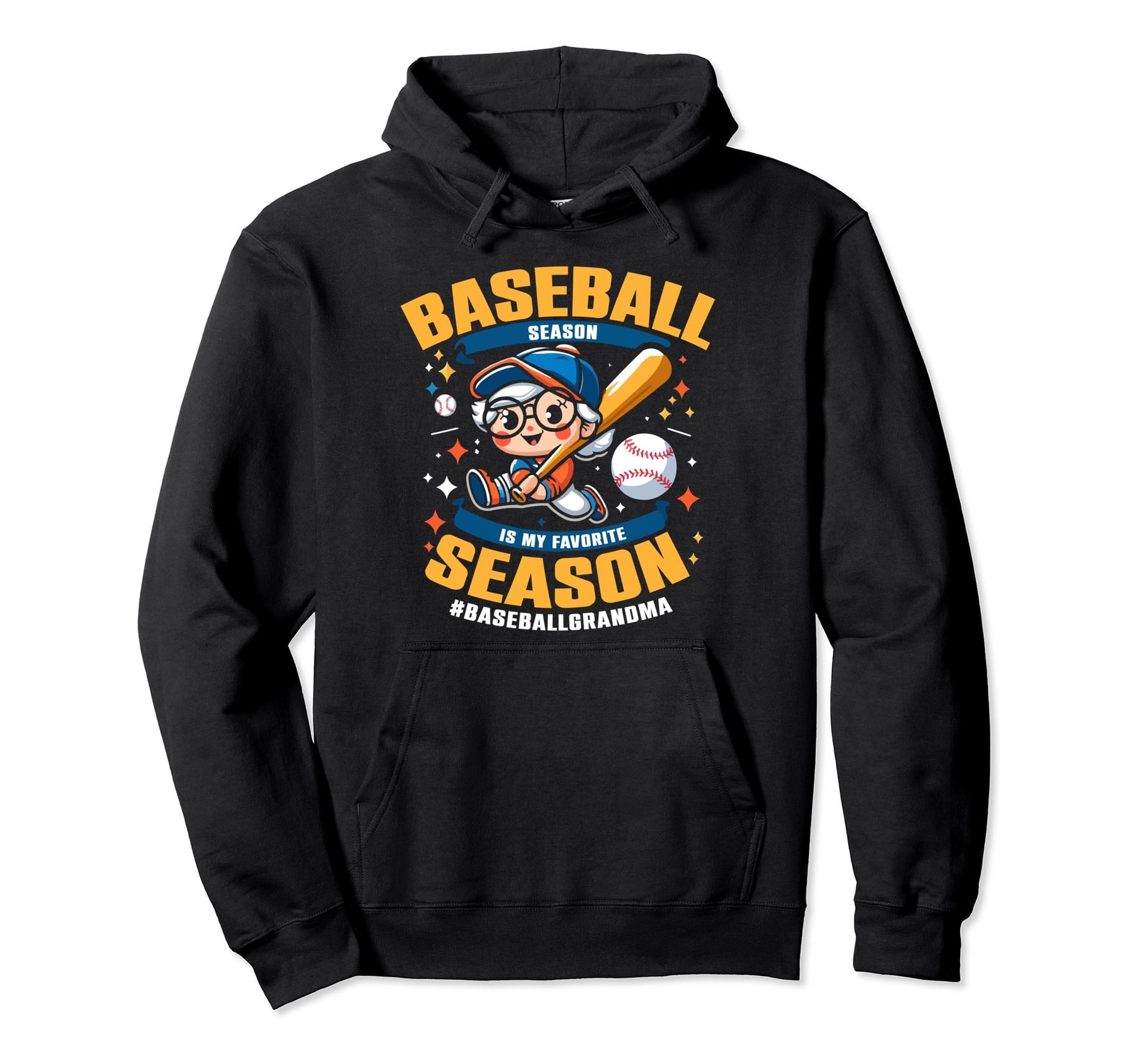 Baseball Grandma Grandmother Granny Hoodie - Fun Novelty Design Unisex - T-Shirt, Sweatshirt, Hoodie