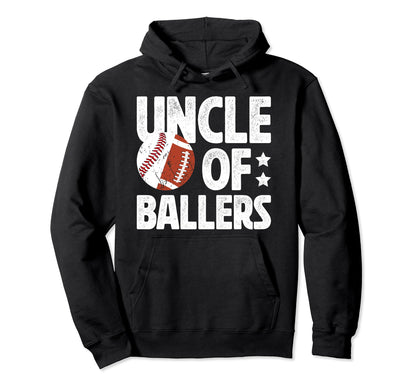 Uncle Ballers Proud Baseball Football Hoodie - Minimalist Print for Adults - T-Shirt, Sweatshirt, Hoodie