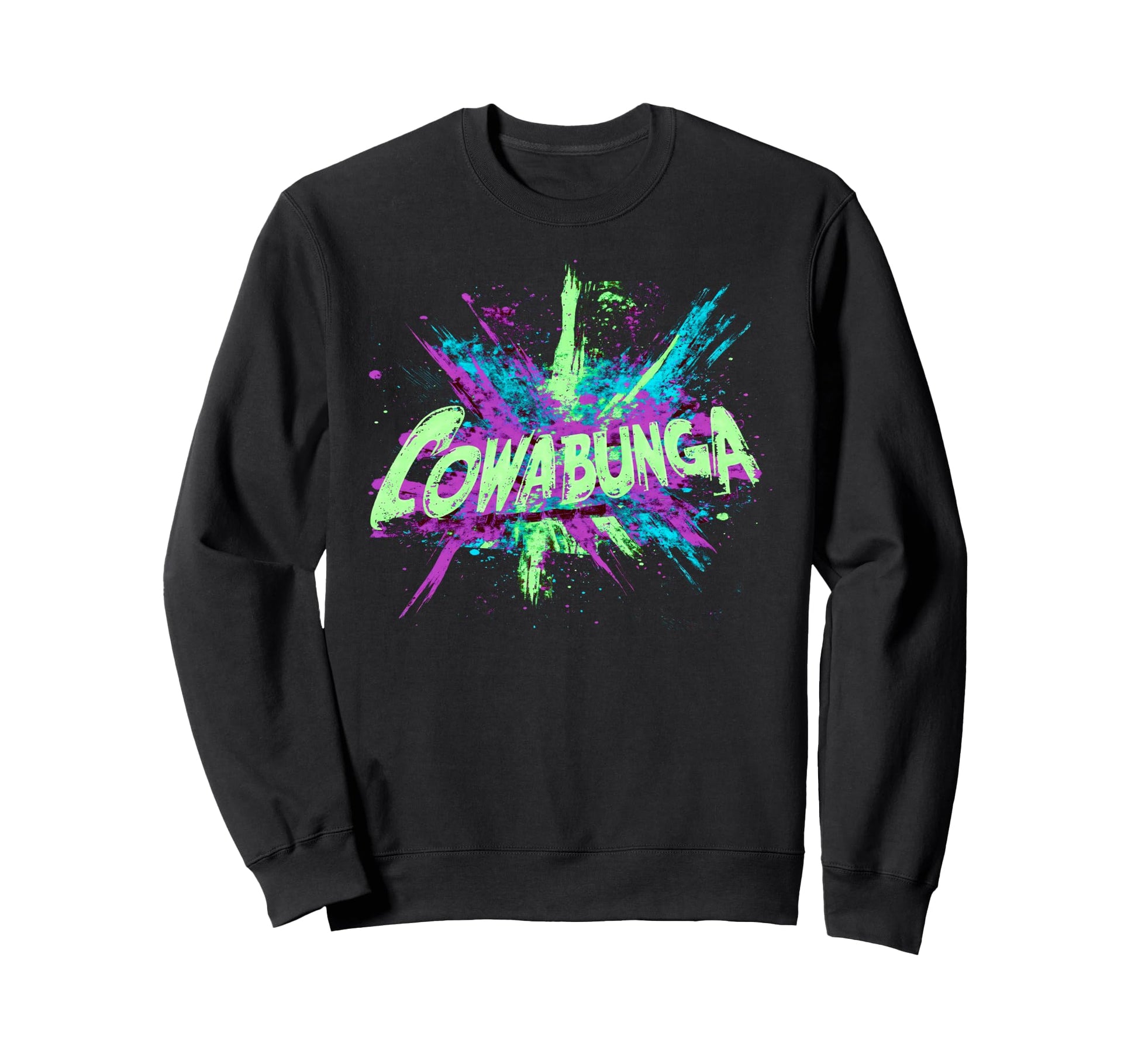 Cowabunga 80S 90S Nostalgia Slang Sweatshirt - Minimalist Print for Adults - T-Shirt, Sweatshirt, Hoodie
